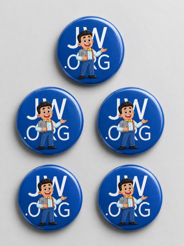 Kit 5 broches Família JW 32mm — Teodoro com Bíblia