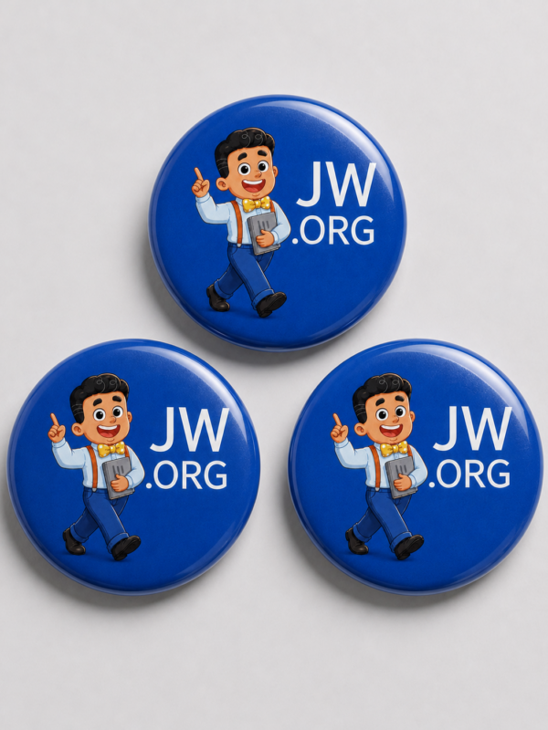 Kit 3 broches Família JW 32mm — Personagem com Bíblia