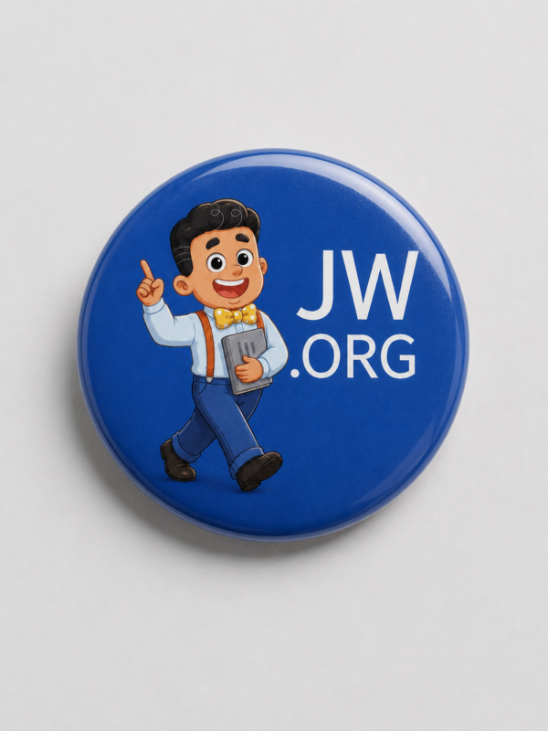 Broche Família JW 32mm — Personagem com Bíblia