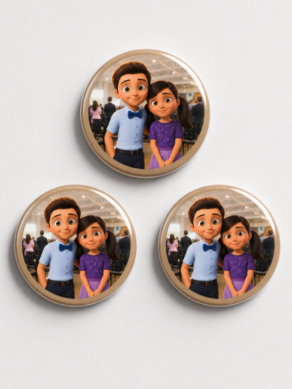 Kit 3 broches Família JW 32mm — Pedrinho e Sofia no Congresso