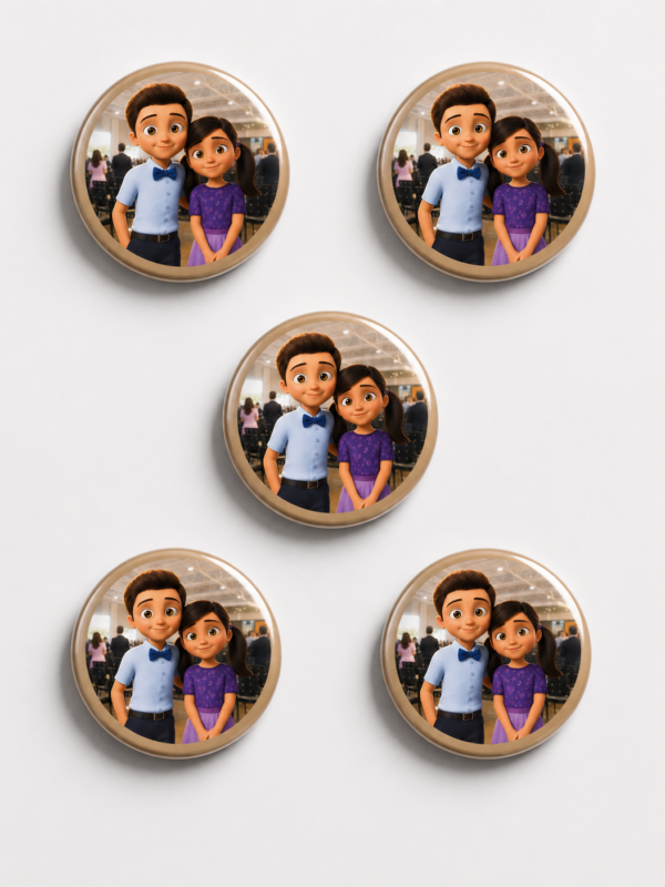 Kit 5 broches Família JW 32mm — Pedrinho e Sofia no Congresso
