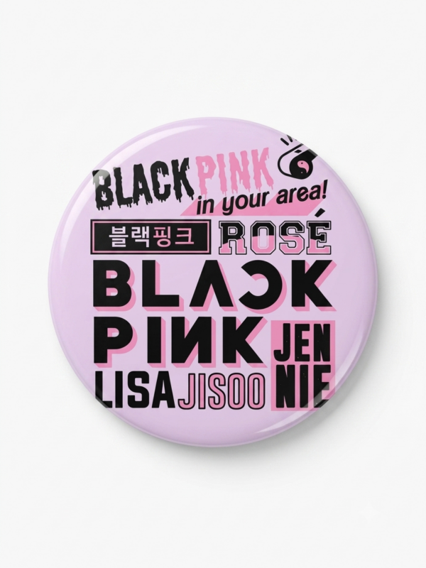 Broche Blackpink 44 mm com nomes das integrantes