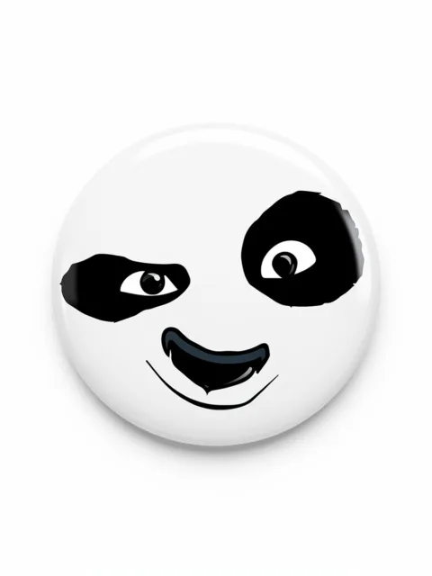 Broche 44mm com panda sorridente em estilo cartoon