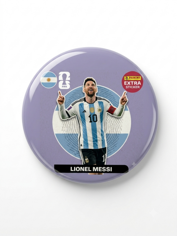 Combo 3 Broches Pins Messi Argentina 58mm – Edição Extra Colecionável